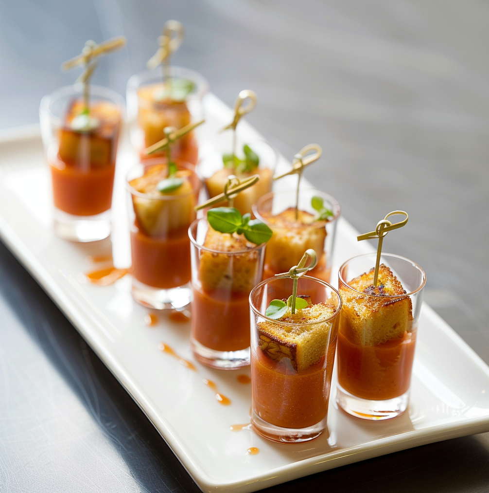 Tomato Soup Shooter with Grilled Cheese
