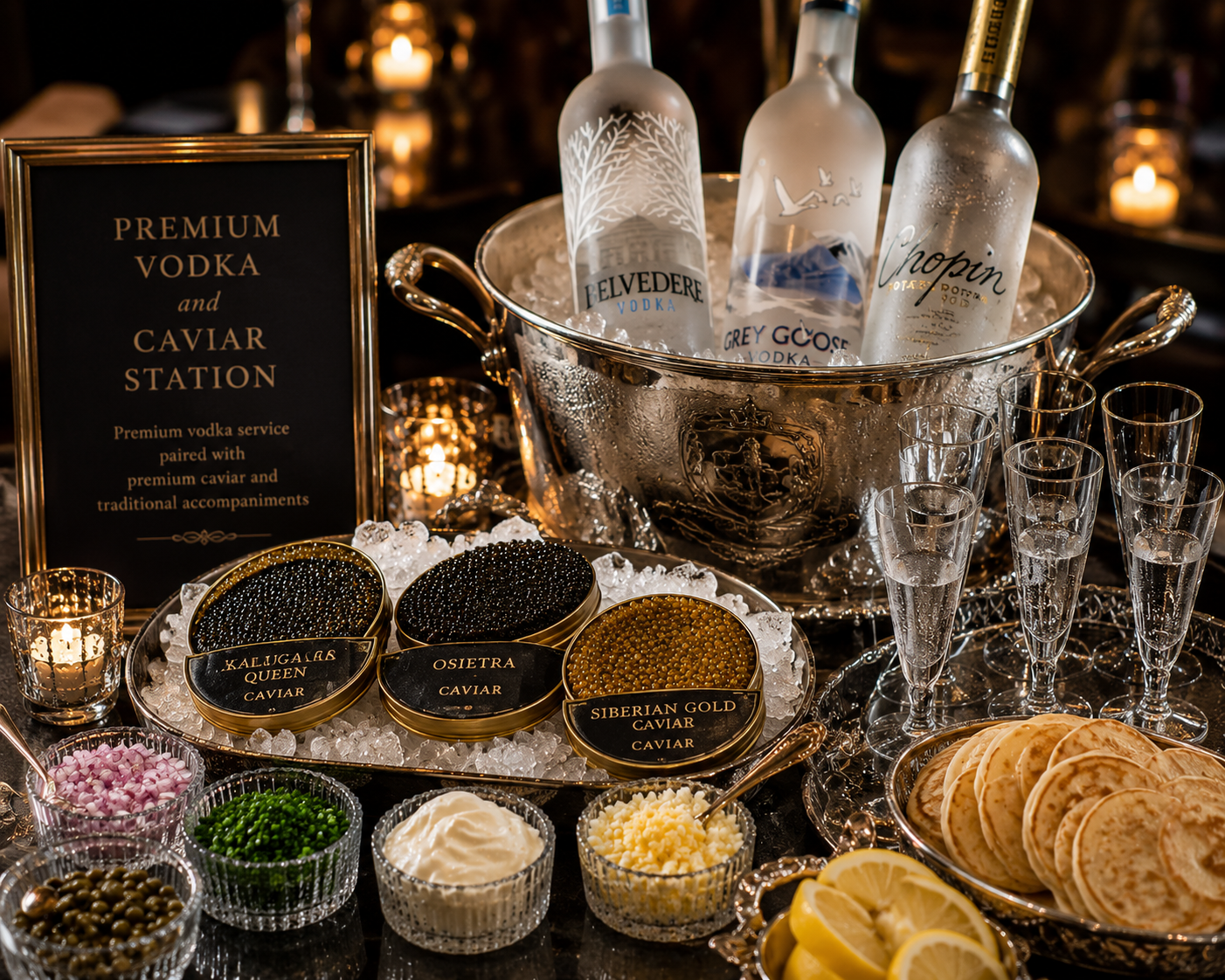 Premium Vodka and Caviar Station ★