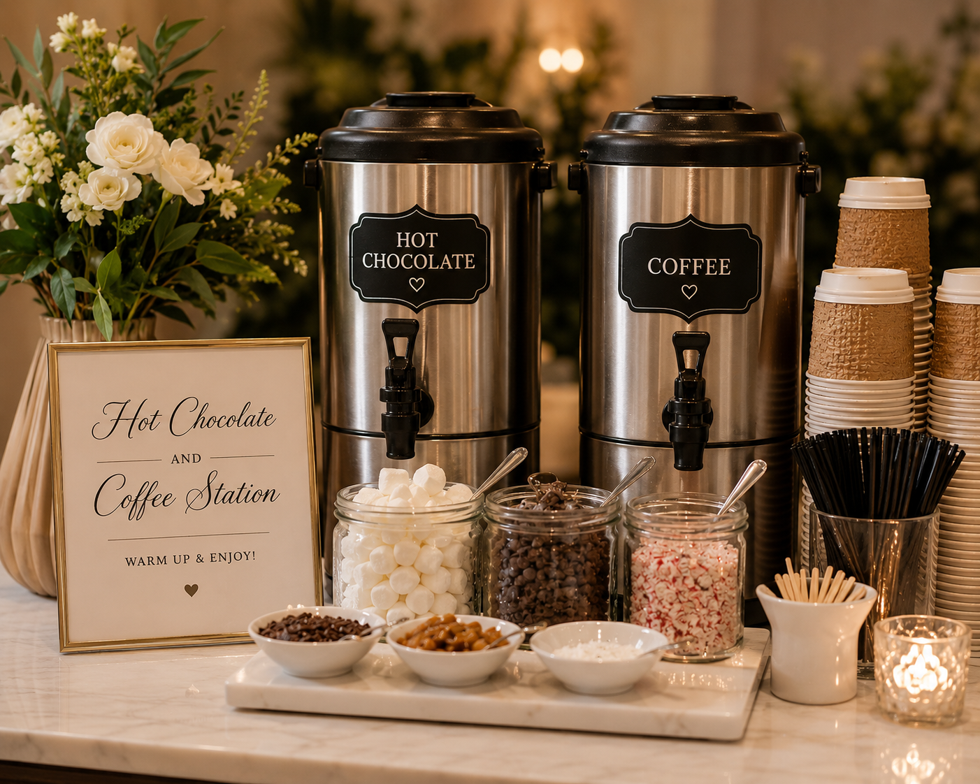 Hot Chocolate and Coffee Station